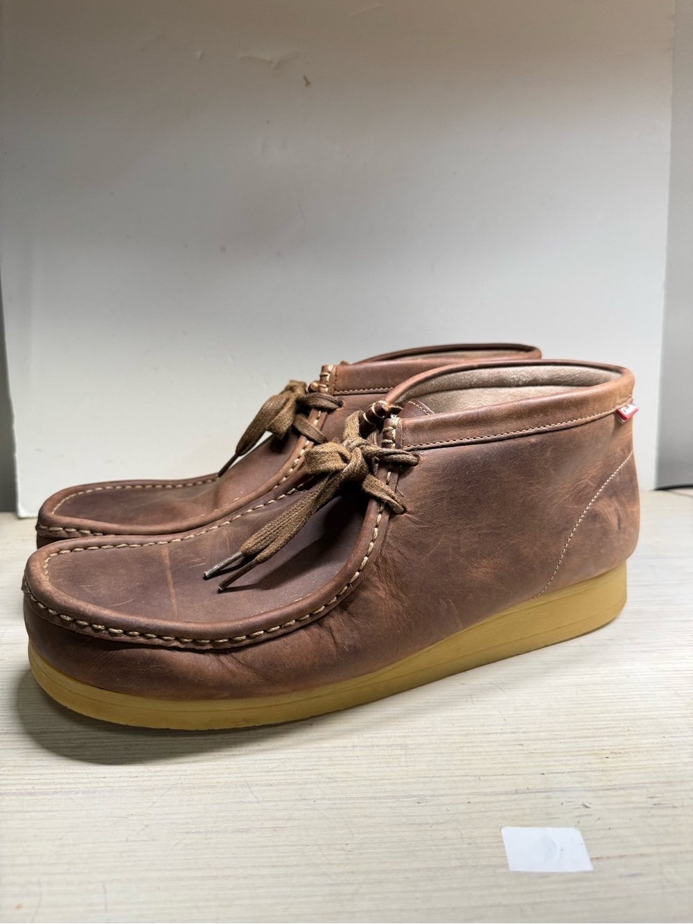 Clarks Stinson Hi Beeswax Leather Chukka Boots Men’s US 13 Moc Toe Crepe Sole